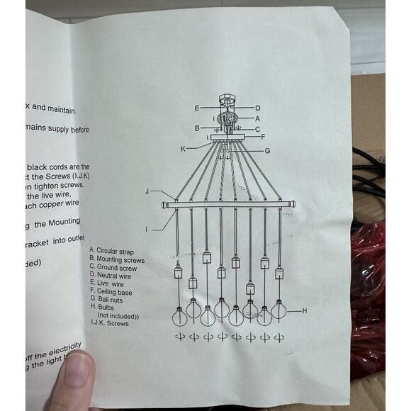 Trans Globe 8 Light Hanging Pendant Edison Bulb Dining Entry Lighting Fixture - Picture 3 of 10